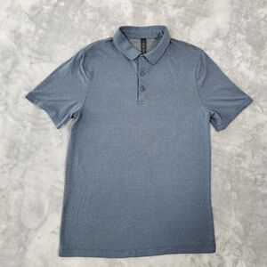 Lululemon Polo Shirt Mens Small Blue Active Short Sleeve